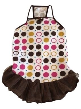 Hip Doggie Polka Dot Tutu Dog Dress Brown/Pink Size M